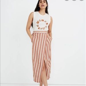 Madewell size xl striped slit skirt